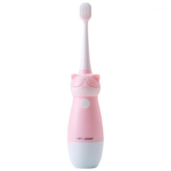 

cute cat kids electric toothbrush with sensitive brush head soft bristle1