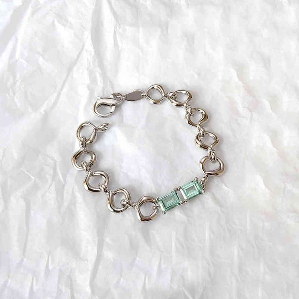 

2022 new double zircon bracelet women's dign combination bracelet clavicle bracelet fashion simple hand accsori, Golden;silver