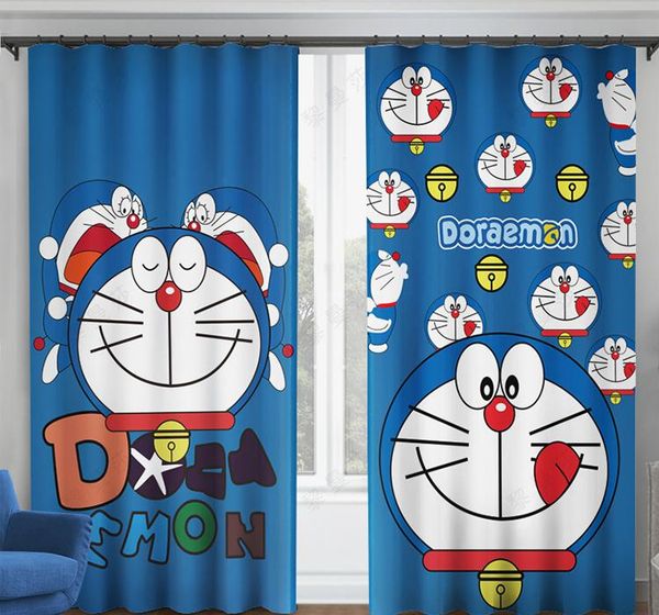 

nordic style no drilling curtain cartoon children's room robot cat tulle for kid's living room