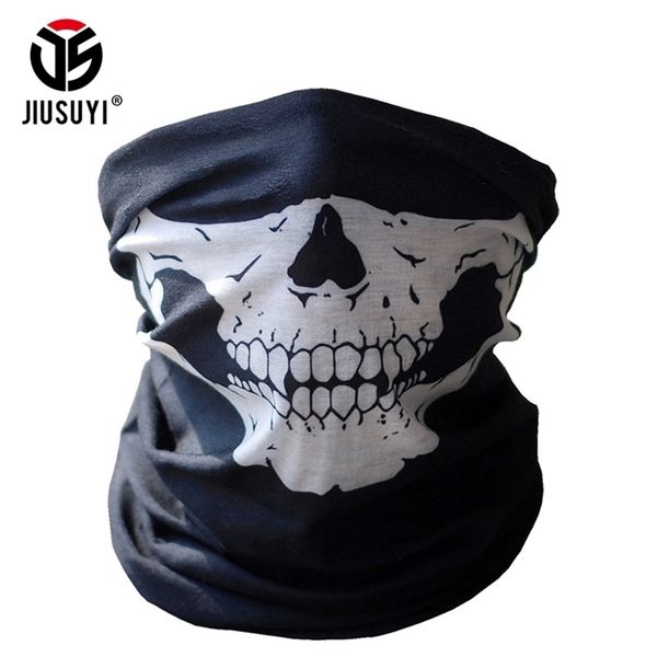 

magic headband ghost halloween cosplay bicycle skull skeleton half scarf neck warmer tube bandana ring balaclava men women y201007, Blue;gray