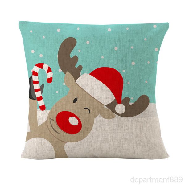 

a-hidden zipper decorative sofa car waist cushion home cafe decoration snowman printing throw cover square pillow case owd2563