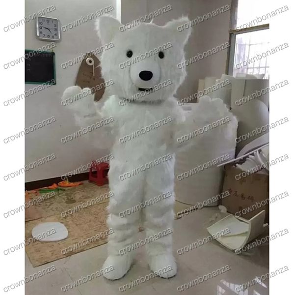 Halloween White Bear Mascot Trajes Top Quality Dos Desenhos Animados Personagem de Desenhos Animados Adultos Tamanho Natal Carnaval Festa de Aniversário Festa Outdoor Outfit