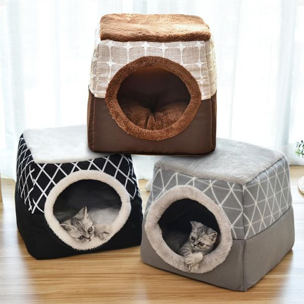 

warm pet dog cat bed soft nest dual use cat sleeping bed pad winter warm pet cozy beds kennel for sm sqckae