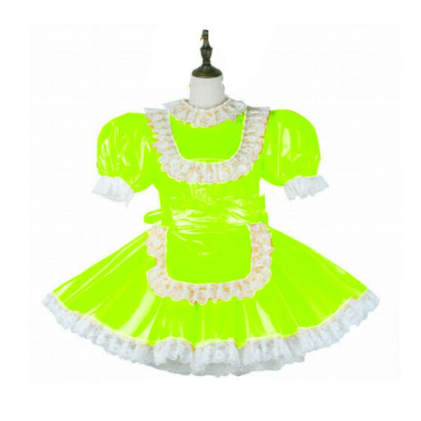 Plus Größe Süße Frauen Spitze Plissee Kleid Puff Hülse Lolita Cosplay Kleid Mit Schürze Anime Mädchen Maid Thema Party kostüm