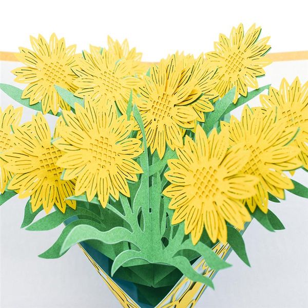 

10 пакетов оптом букет подсолнечника 3d всплывающие открытки на день рождения день рождения с конвертом наклейка лазерное вырезать приглашен