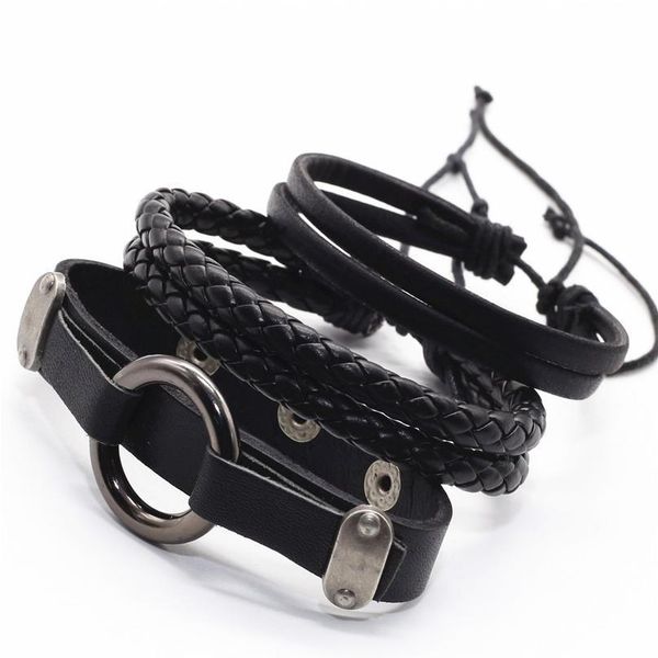 

hope black beaded believe wrap handmade woven men leather bracelets women vintage bangle male homme jewelry acc jllzkq, Golden;silver