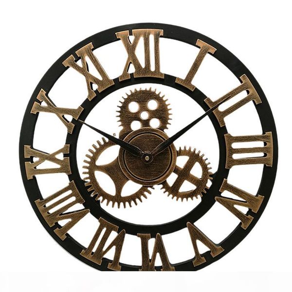 

industrial gear wall clock decorative wall clock industrial style (50cm golden shipment without battery