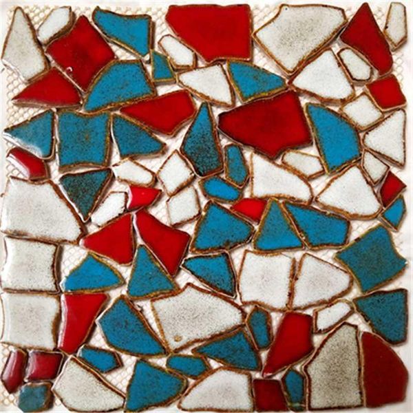 

wallpapers factory direct vintage handmade blue red kiln variable fragment ceramics mosaic tile chinese background wall, 11pcs/lot1
