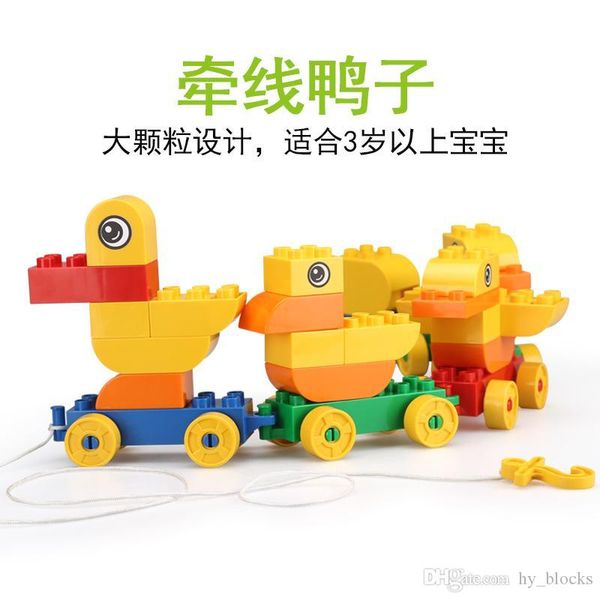 

28pcs larger particles bricks pull line duck toys early education animal diy building blocks intelligence gifts for boys and girls 03