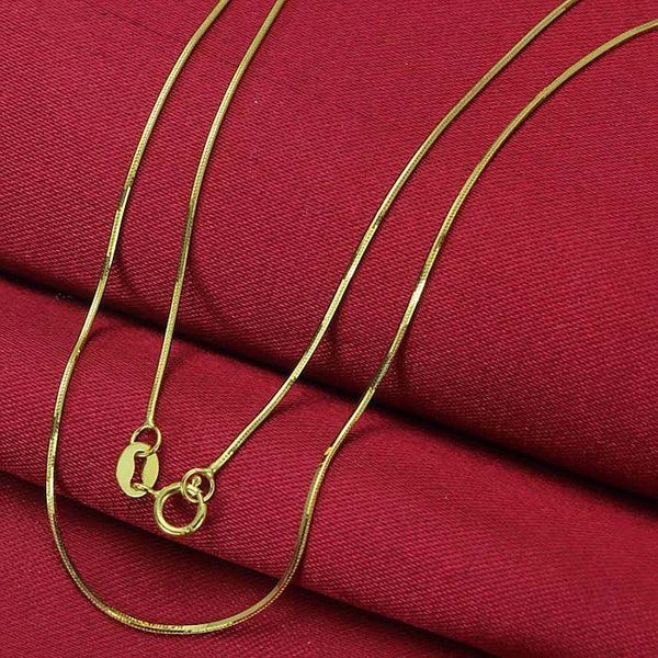 

chains fine pure au 750 18kt yellow gold chain 0.6mmw women snake link necklace 18inch 1-1.5g, Silver