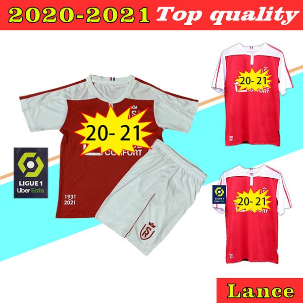 

20 21 maillots stade reims soccer jerseys adults kids kits toure cafaro konan dia foket chavalerin zeneli hommes enfants de foot uniform, Black;yellow