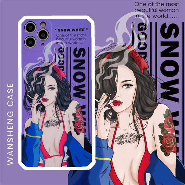 

play shengchao brand purple cartoon girl 12 11pro max mini x xs xr / se mobile phone case vip 7p female 8plus silicone4fre