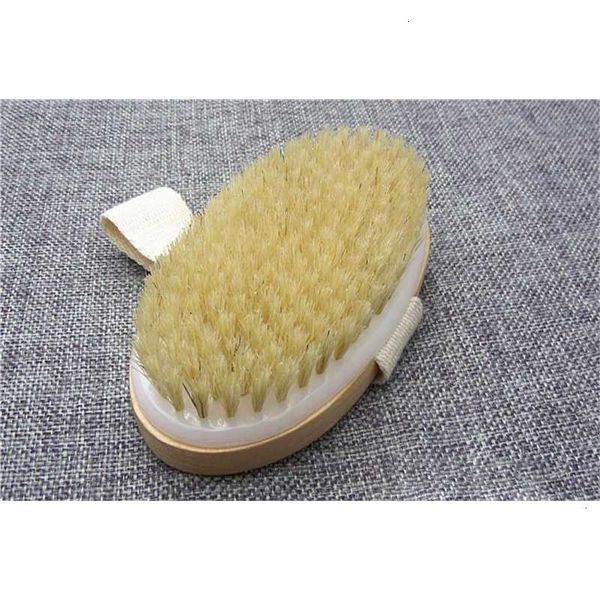 

shower soft natural wooden bath dry skin bristle spa body brush without handle