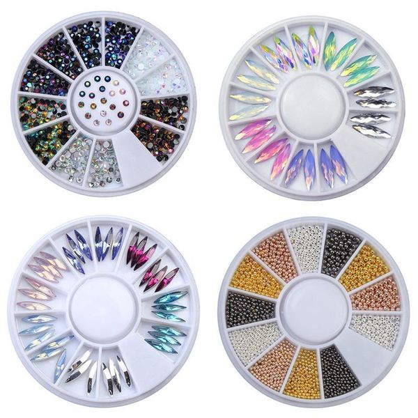 

nail art decorations glitter drop water decoration rhinestones wheel 5x8mm 3d design charm tips gem stones accessory, Silver;gold