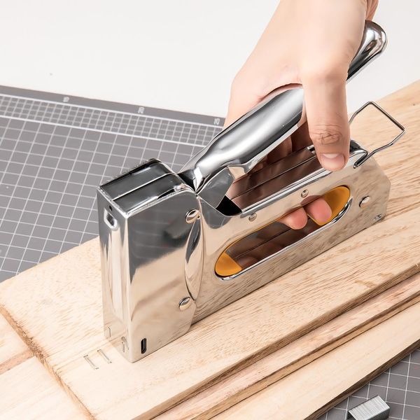 

deli tacker heavy duty staple gun for diy home decoration furniture wood working stapler manual nail gun all metal construction h bbyhvt