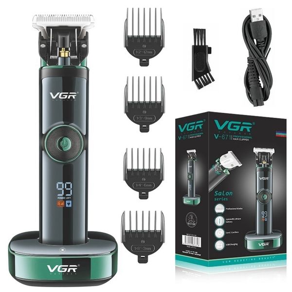 Velocidade ajustável e lâmina aparador profissional de cabelo para homens barba recarregável Clipper Electric Machine 220623