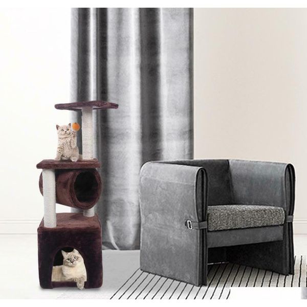 

Friday Black 36" Tree Bed Furniture Scratch Cat Tower Qylmml