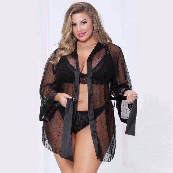 

women's sleepwear women plus size lingerie night dress with g-string see through lace nightgown long sleeve party nightie 5xl, Black;red