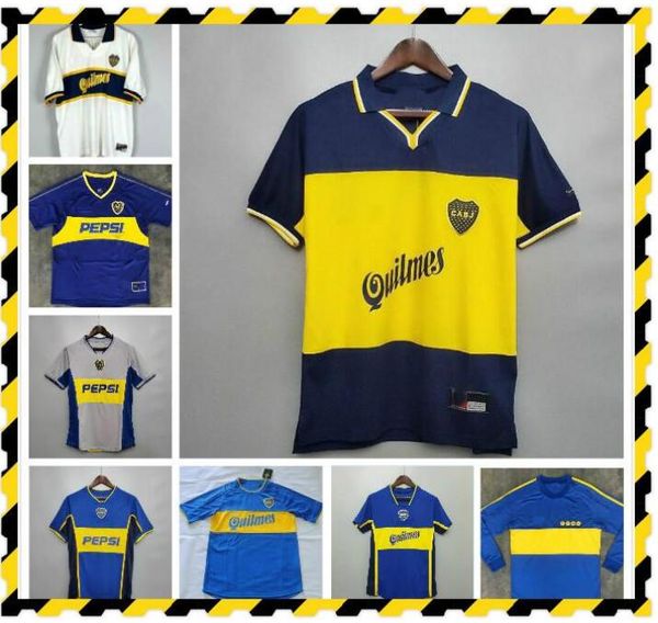 

retro classic 1995 1996 1997 1998 1999 2000 2001 2002 2003 2005 boca juniors soccer jerseys roman maradona limited retro football shirt, Black;yellow