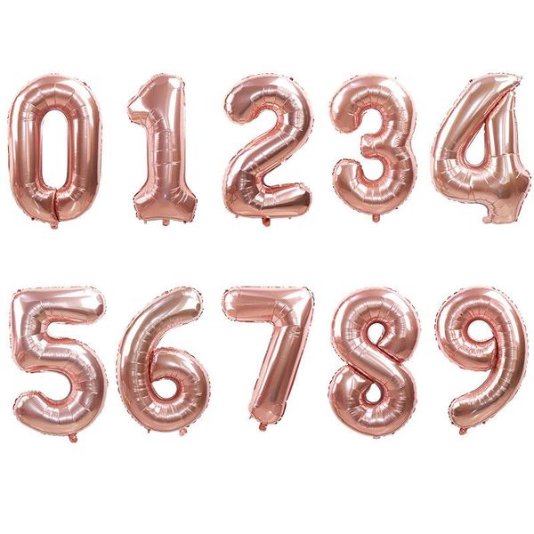 

32/40 inch rose gold silver number foil balloons large helium globos birthday party wedding decorations digit figure balloon wmtxgy