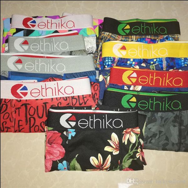 

ethika boxers men's staple underwear sports hip hop rock excise underwear skateboard street fashion streched quick 53, Black;white