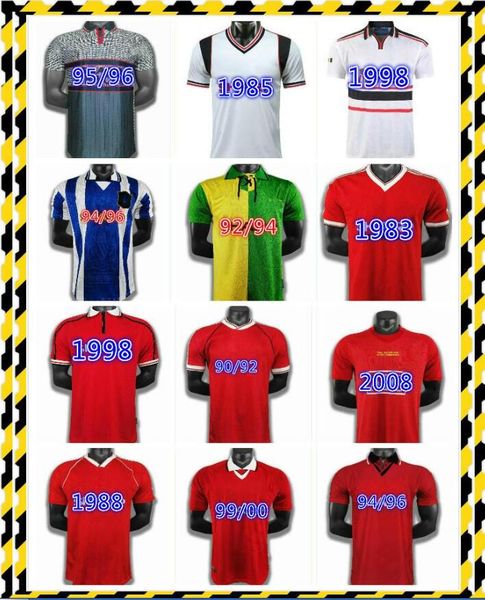 

1990 1994 1998 2000 2008 beckham v.nistelrooy scholes g.neville retro jersey veron giggs keane old shirts classic vintage football shirt, Black;yellow