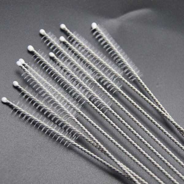 

stainless steel nylon straw brusher cleaning herb cigarette tobacco water pipe cleaner bottle brush clean tools