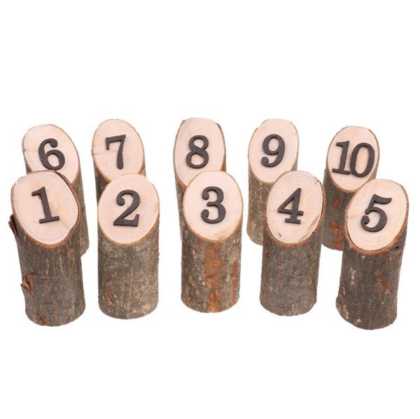 

10pcs 1 10 log shape wood wedding table numbers rack wooden party direction reception seat signs 10pcs 1 10 h jllxau