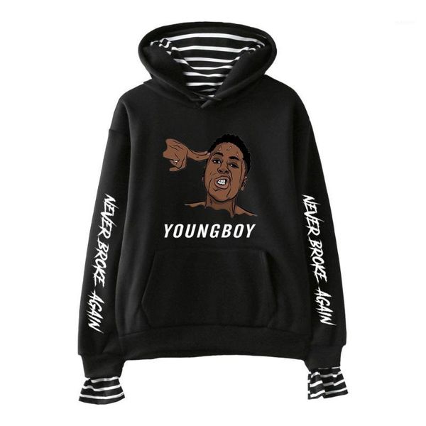 

youngboy never broke again hoodies men fashion cotton hip hop fake two hoodies sweatshirt 2019 trendy casual wear sweatshirt1, Black