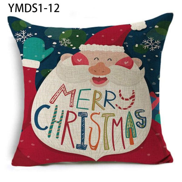 

yomdid 45*45 cartoon cushion cover linen pillows case merry christmas santa elk print pattern pillowcases new year home decor bbykkl
