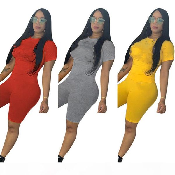 

womens outfits 2 piece set brand sportswear tracksuit t-shirt + shorts sportsuit new selling summer short sleeve women clothes klw4265, Gray