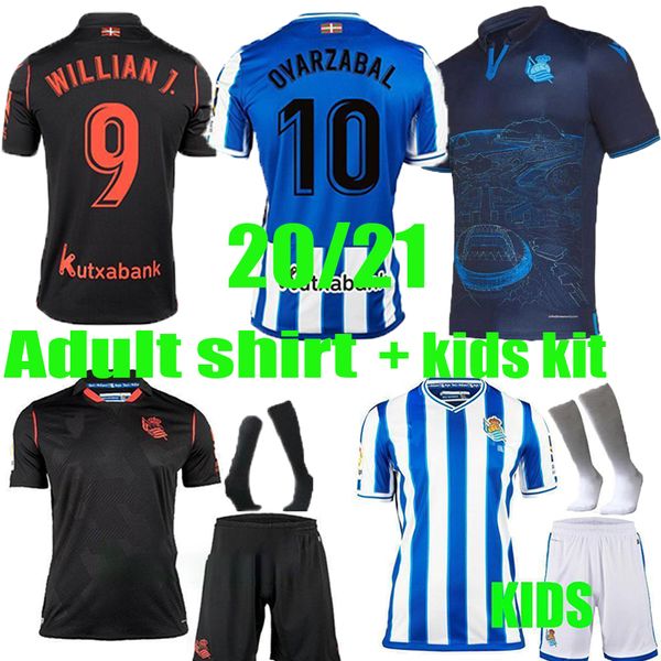 

shirt real sociedad home away 2020 2021 david silva oyarzabal lopez portu kids kit soccer jerseys futbol anniversary hombres shirts, Black