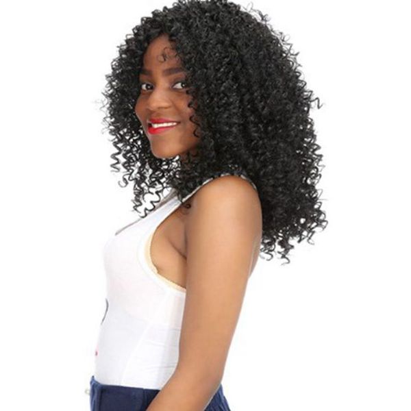 

u part wig glueless human hair kinky curly wigs indian hair middle u shaped wig for black women, Black;brown