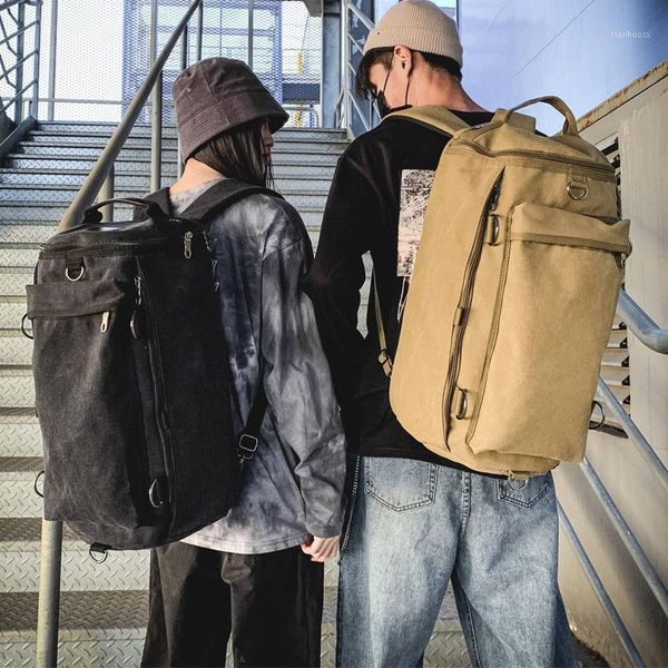 

outdoor bags large capacity rucksack man travel bag climbing camping hiking backpack male luggage canvas bucket army shoulder bags1