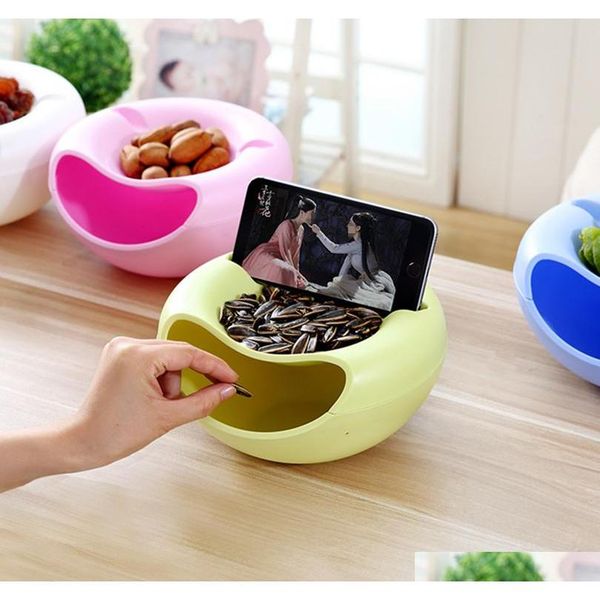 

melamine snack tray mobile holders fruit bowls storage box food plate two layers hwd23 sihdl