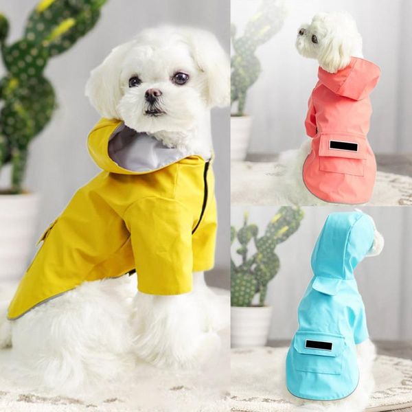 

pet hooded reflective stripe waterproof mesh breathable sweat-absorbent raincoat