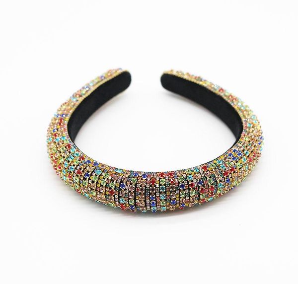 

headbands shiny wholesale bands full crystal jewelry party hair diamond headband women for padded lady hoop hair baroque fashion jllot, Silver