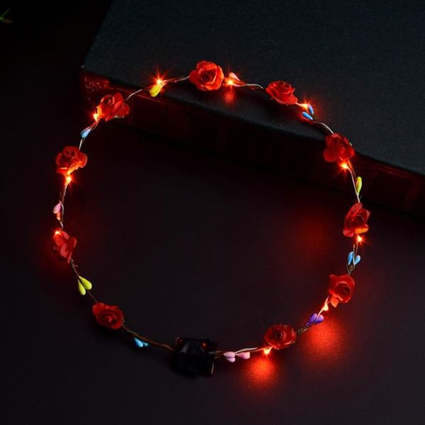 

hair accessories women girls led light up flower headband flashing glow crown party wreath