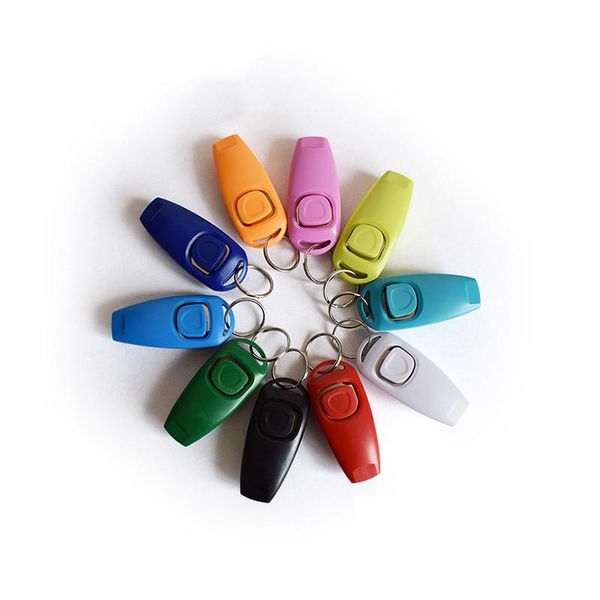 

cute dog training whistle clicker pet dog trainer aid guide dog whistle with key ring dogs products pet supplies