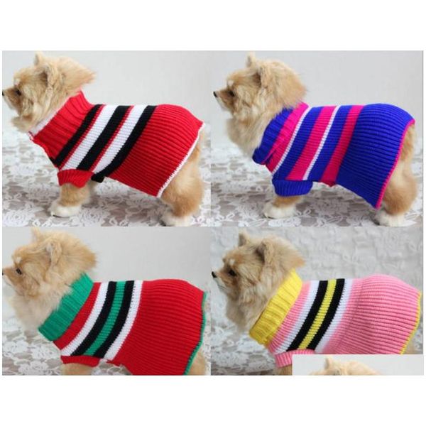 

shipping striped knit dog sweater pet princess sweaters dress for dogs puppy cat sweater dress 10pcs/lot ugkig