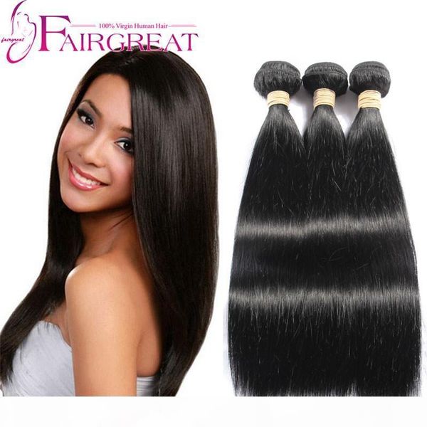 

8-28inch brazilian straight hair wefts 3bundles 100 pc human hair extension brazilian straight hair weave bundles quality, Black