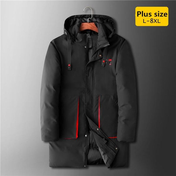 

baidafei oversized 8xl 7xl 2020 winter warm casual thick men parkas hooded loose big pockets silk-like cotton men coat, Black
