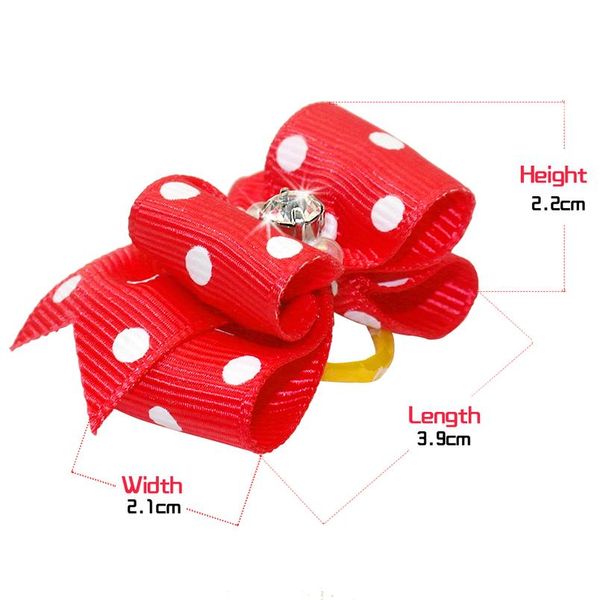 

20/50/pcs cute pet grooming accessories dog hair bows with rubber bands crystal rhinestone boutique for long hair small bbyczg