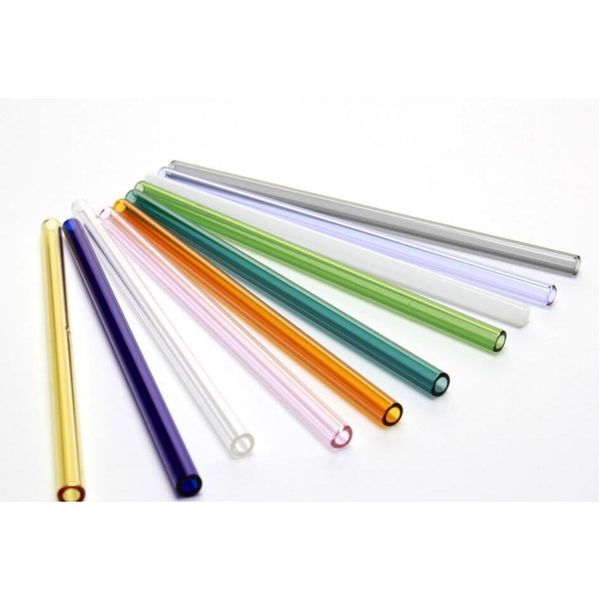 

wholesale colored borosilicate cocktail glass straws length 20cm strait 8mm drinking straw for party ship