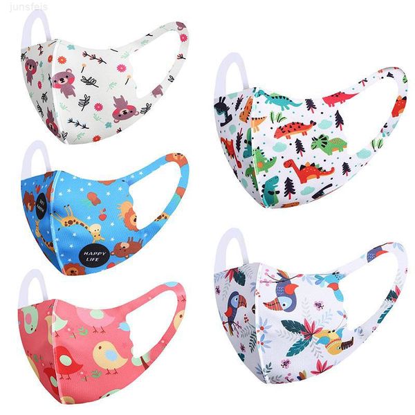 

silk cotton printing pattern camo camouflage ice cat dinosaur fireworks butterfly designer facemask reuable wash bear kids mouthcover