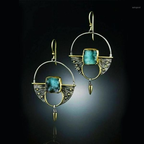 

dangle & chandelier yo vintage plated retro gems ear drop square earrings bride wedding gift long jewelry women metal plant1, Silver