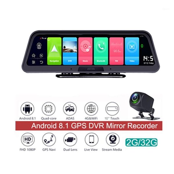 

car rear view cameras& parking sensors 10inch 4g+wifi dashboard camera 2gb+32g 1080p dvr mirror recorder with remote monitor, gps navigation