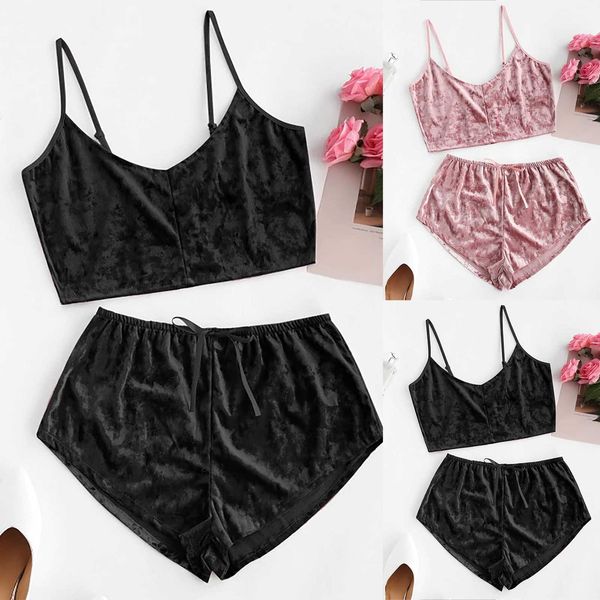 

fashion print sleepwear temptation babydoll underwear night lace trim veet sleeveless wireless lingerie set, Black;white