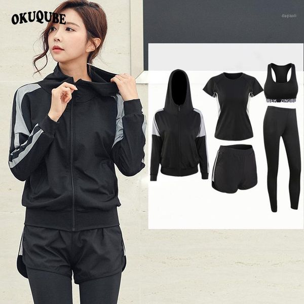 

running sets woman sportswear loose elastic tracksuit women breathable jogging training gym workout clothes sports suit black set 3xl1, Black;blue