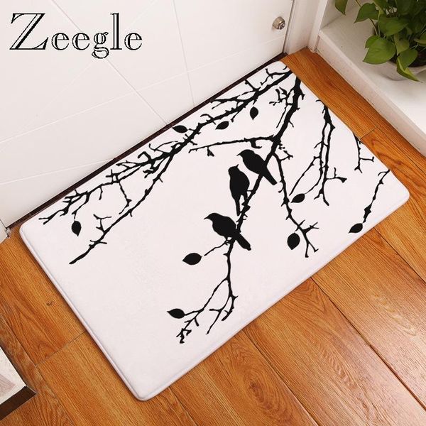 

zeegle bird tree pattern floor mats for living rooms soft rugs kitchen mat welcome mat door funny print floor carpet